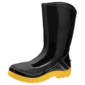 Bota PVC Cano Médio Preta e Amarela Nº36 - 110VFLEXF-PRA - MARLUVAS