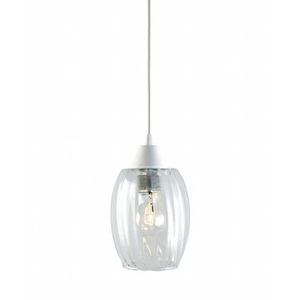 Pendente Badih P Canelado Transparente Branco 1XE27 - 02110072-01 - TASCHIBRA