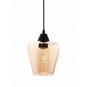 Pendente Layla P Canelado Conhaque Preto 1XE27 - 02110075-02 - TASCHIBRA