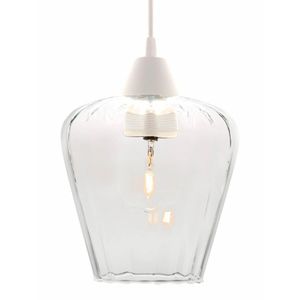 Pendente Layla P Canelado Transparente Branco 1XE27 - 02110078-01 - TASCHIBRA