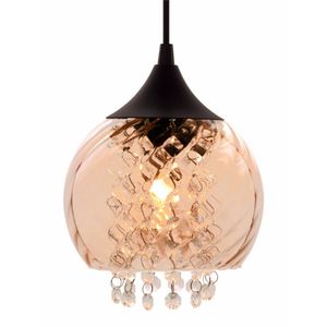 Pendente Elisabeth Rigato Conhaque com Cristal Preto 1XE27 - 02110093-02 - TASCHIBRA