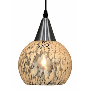 Pendente Rovigo Liso Transparente + Leitoso Prata 1XE27 - 02110118-05 - TASCHIBRA
