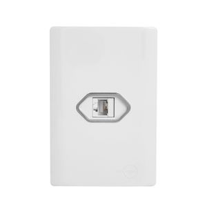 Tomada RJ45 com Placa 4x2 Branca da Linha Novara - 1100/41 - DICOMPEL