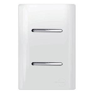 1 Interruptor Simples +1 Interruptor Paralelo Horizontal Cromado com Placa 4X2 Branco - 12007 - NOVARA
