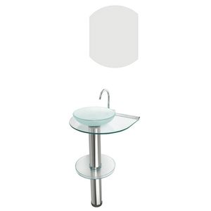 Conjunto Lavabo + Espelho Cris Inox 55cm - 9172 - CRIS-METAL