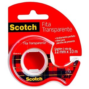 Fita Adesiva Scotch Transparente com Suporte 12mmx10m e Display - HB004087423 - 3M