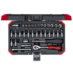 Jogo de Soquetes Sextavados 1/4"" 4-13mm 33 Peças - 3300051 - GEDORE RED
