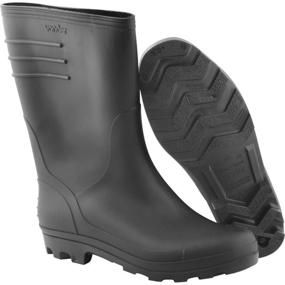 Imagem do produto Bota de PVC Preta Cano Médio Sem Forro 37 - 70.58.370.000 - VONDER