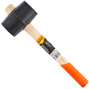 Martelo de Borracha Preto 225g com Cabo de Madeira - 1113055 - SPARTA