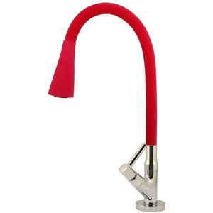 Torneira de Mesa Tubo Gourmet Duplo Cone 1/4 de Volta Vermelha para Pia 6170 - 772256 - STOC
