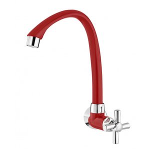 Torneira de Parede para Cozinha Bica Alta Móvel Cross Vermelho e Cromada - 300000630 - TIGRE