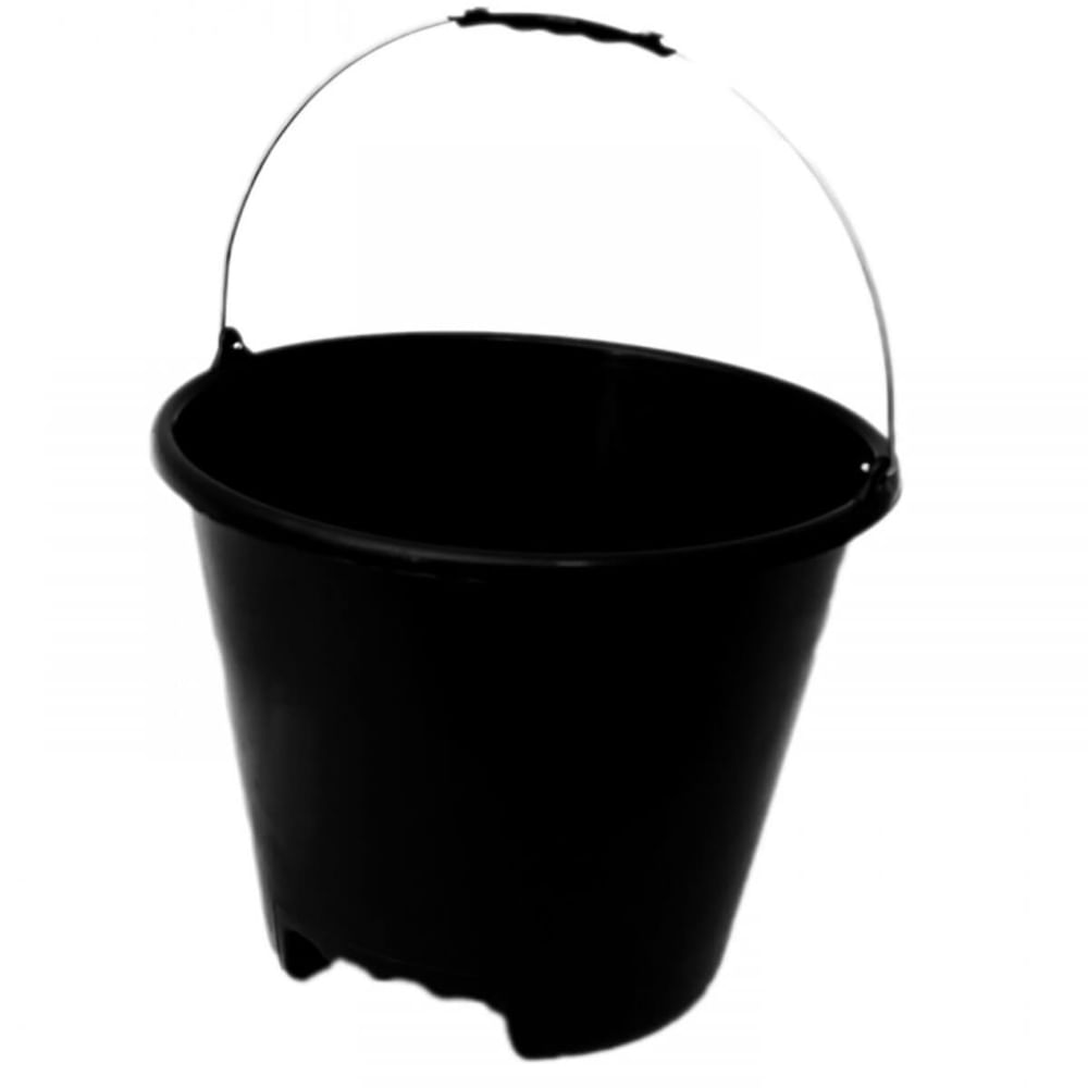 Imagem do produto Balde de Plástico Reforçado 12 Litros com Pega de Mão Preto - 1219 - GERPLAST