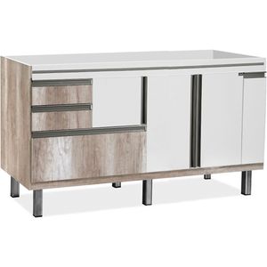 Gabinete de Cozinha New Elegance 1,44 Metros Barrique / Branco - 941.144.017 - LOCATT