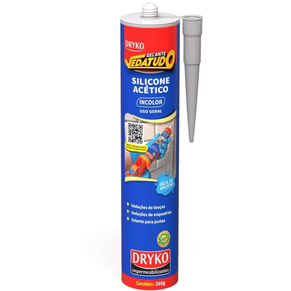 Imagem do produto Silicone Acético Selante com Fungicida Vedatudo 260 Gramas - SILICONE - DRYKO