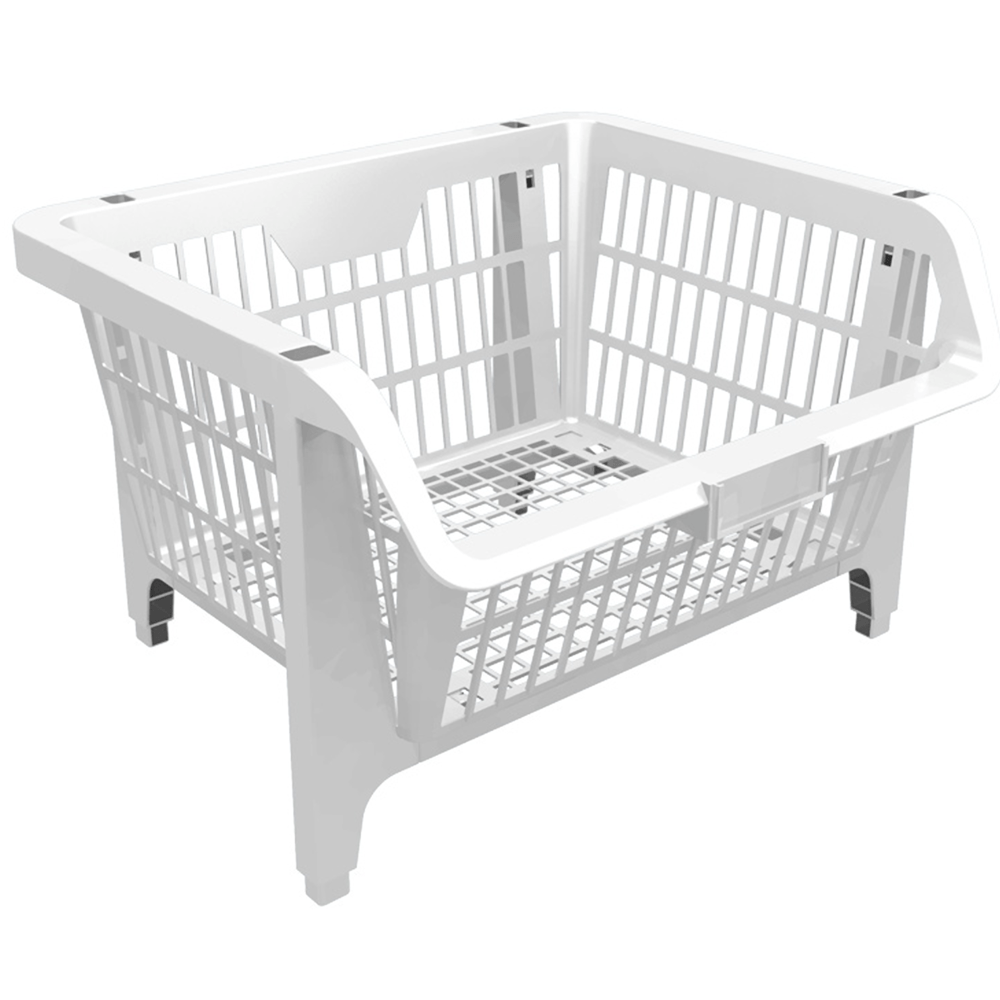 Imagem do produto Kit com 5 Unidades de Cesto Expositor Prático Branco - 42505 - PRESTO