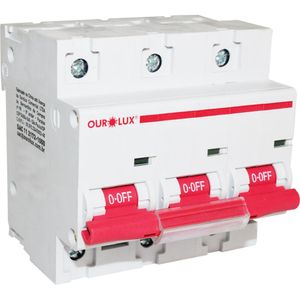 Disjuntor Tripolar Curva C 125 Ampères - 26097 - OUROLUX