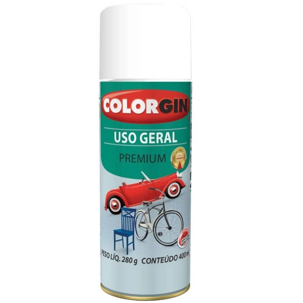 Imagem do produto Tinta Spray uso Geral Premium Branco Intenso Fosco 400 ml - 54011 - COLORGIN