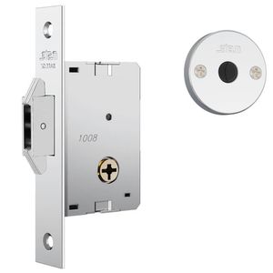 Fechadura Basel 1008 para Porta de Bater e Correr com Espelho em Inox Polido - 10929 - STAM