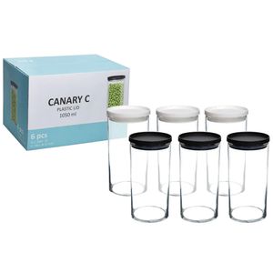 Conjunto de Potes de Mantimentos Canary com 6 Peças de 1 Litro - CN1 - DOLCE HOME