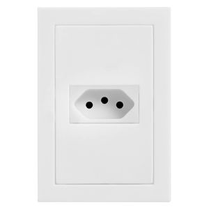 Tomada Universal 2P+T 10 Amperes Placas 4x2 Cinza Fosco - EKC-30000/25 - DICOMPEL