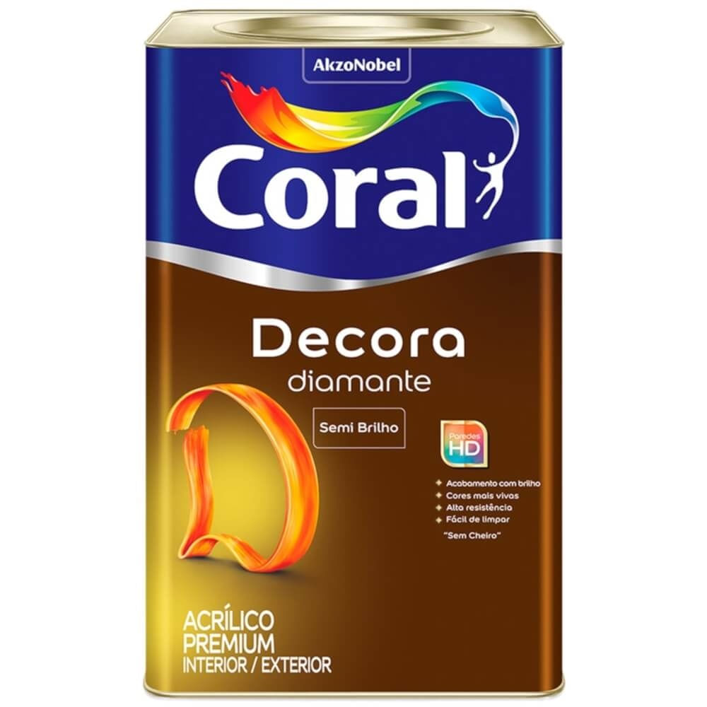 Imagem do produto Tinta Decora Acrílica Premium Semi Brilho 18 Litros Branca - 5239355 - CORAL