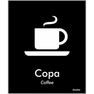 Placa de Poliestireno Store Black 15x18cm Copa - BLK08 - SINALIZE