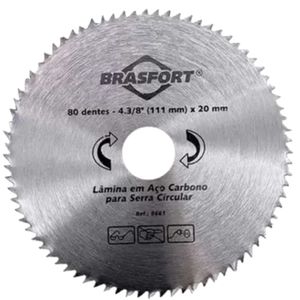 Serra de Aço Carbono com 80 Dentes 4.3/8"" x 20mm - 8661 - BRASFORT
