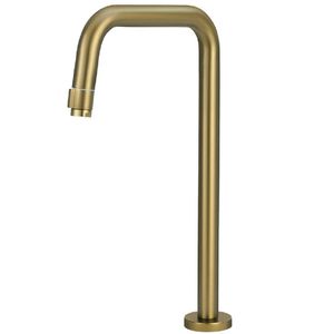 Torneira de Mesa Alta Redonda Modelo U Golden 23mm 1/4 de Volta para Lavatório 1256 - 773134 - STOC