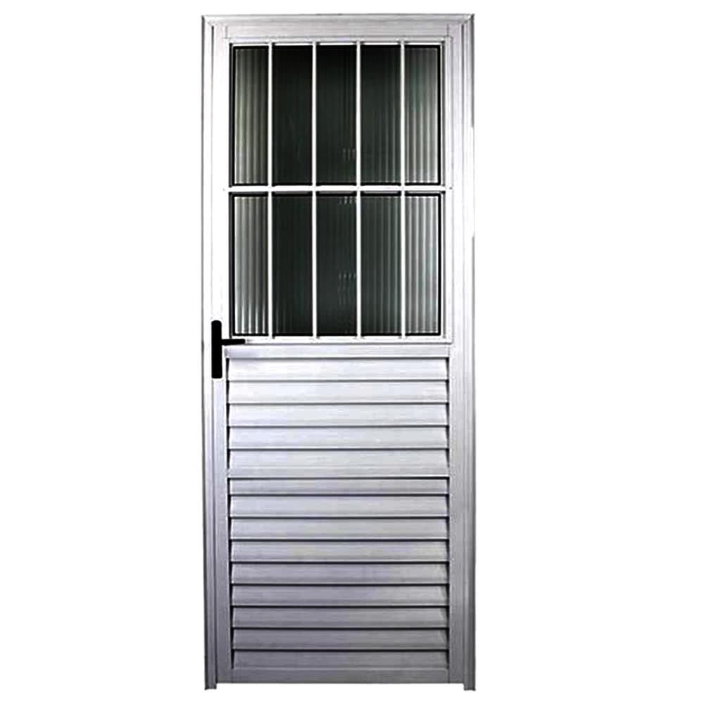 Imagem do produto Porta com Postigo 2,10 x 0,80 Direita Alumínio - JANELLOT