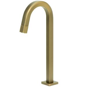 Torneira de Mesa Alta Quadrada Golden 22mm 1/4 de Volta para Lavatório 1258 - 773139 - STOC
