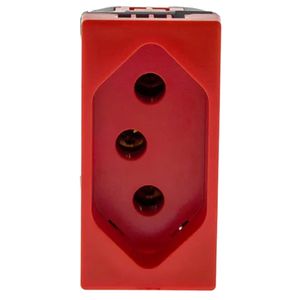Tomada 2P+T de 20 Ampères 250 Volts Parafuso 1M Vermelha - 615079VM - PIAL