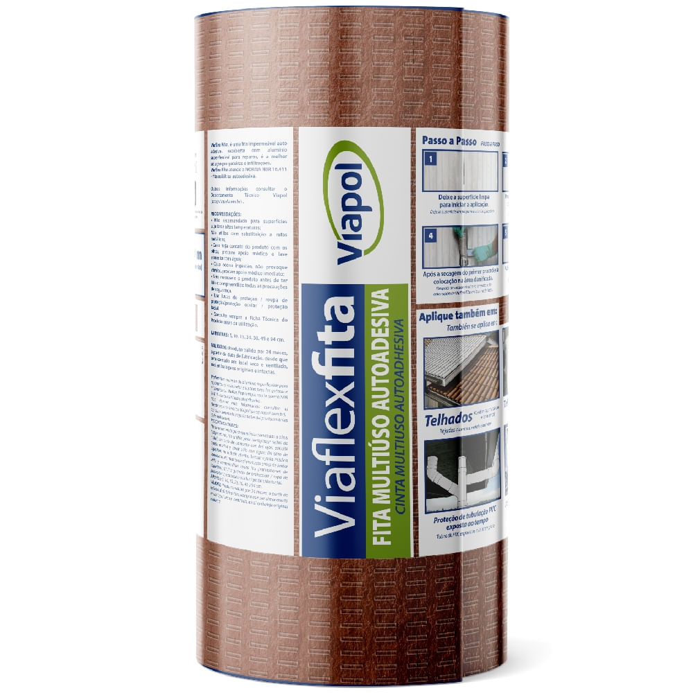 Imagem do produto Fita Multiuso Impermeável Auto-Adesiva Asfáltica para Telha 30 cm x 10 Metros - V0616285 - VIAPOL