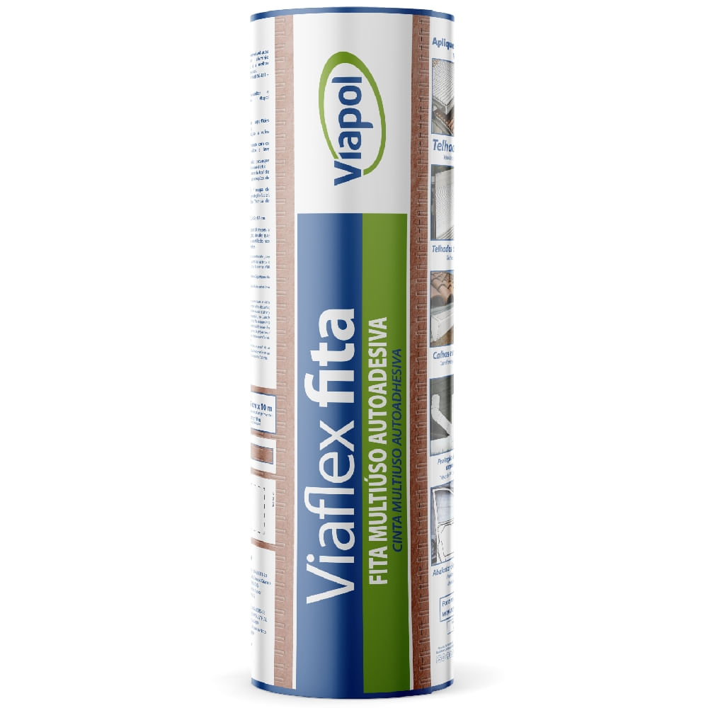 Imagem do produto Fita Multiuso Impermeável Auto-Adesiva Asfáltica para Telha 45 cm x 10 Metros - V0615570 - VIAPOL