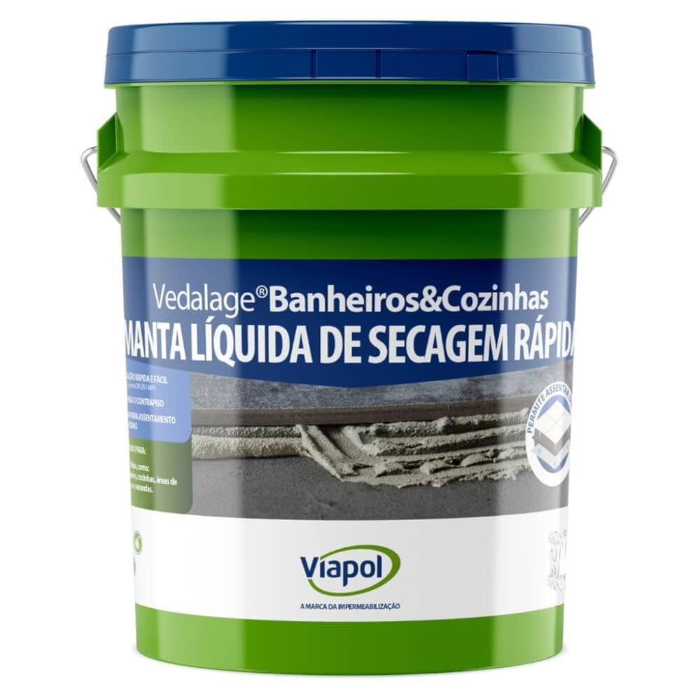 Imagem do produto Manta Líquida Emborrachada Vedalage Banheiro e Cozinha 3 Litros - V0218252 - VIAPOL