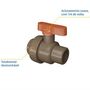 Registro de Esfera Soldável com União 50mm - 10350501 - FORTLEV