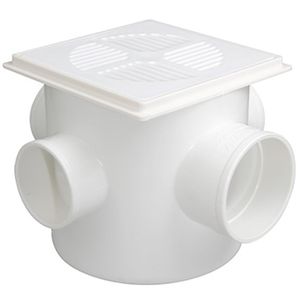 Caixa Sifonada com 3 Entradas 100x100x50 Quadrada Branca - 11071151 - FORTLEV