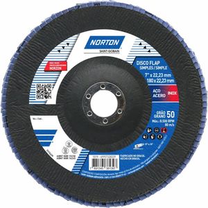 Disco Flap R822 Grão 50 180x22,23mm - 69957320329 - NORTON