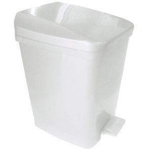 Lixeira Plástica 9 Litros com Pedal Branca - 020703003 - METASUL
