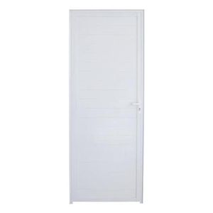 Porta de Alumínio Lambril Branca 210x80cm L-25 Direita - FACCE