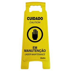 Cavalete Amarelo 27x65cm Cuidado - Em Manutenção - 700AM - SINALIZE