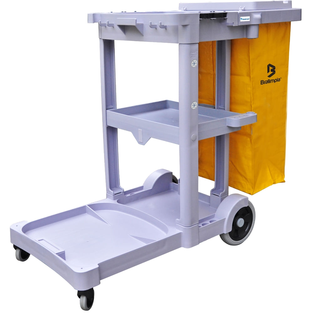 Imagem do produto Carro de Limpeza Funcional América Amarelo - CF2005 - BRALIMPIA