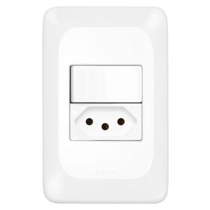 Interruptor Simples + Tomada 2P+T 10 Ampères 4x2 - LGX103 - PIAL