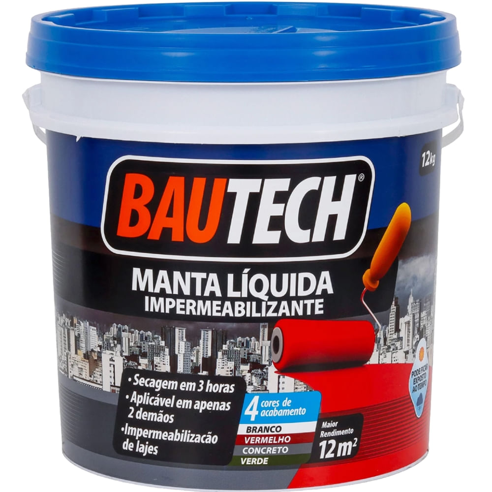 Imagem do produto Manta Líquida Impermeabilizante Cinza para Concreto 12 Kilos - 43 - BAUTECH
