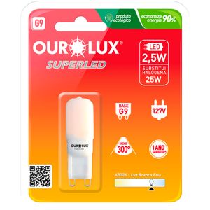 Super Led G9 2,5 Watts 110 Volts 6500k Fosca - 20157 - OUROLUX