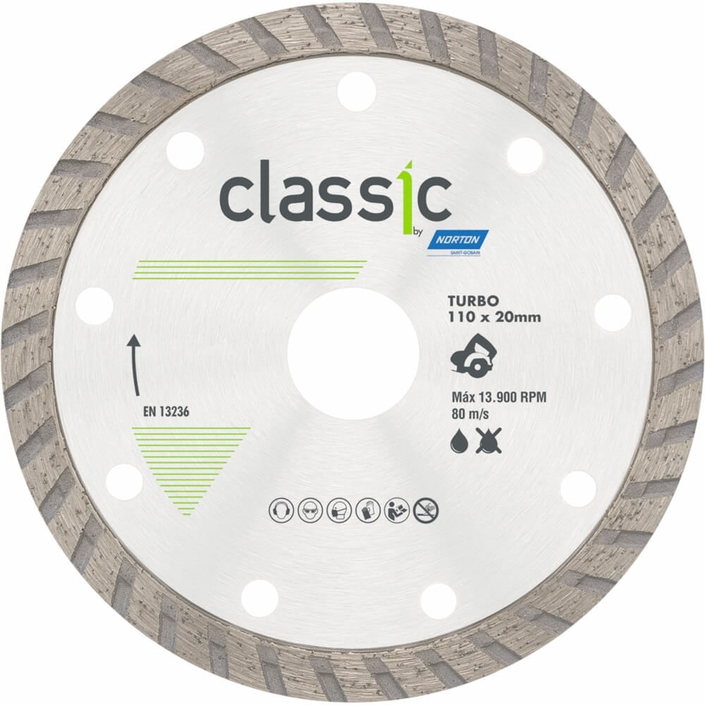Imagem do produto Disco Diamantado para Corte Turbo Classic 110x20mm - 70184693466 - NORTON