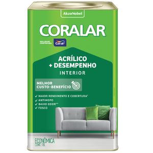 Tinta Acrílica Coralar Branco Neve 18 Litros - CORAL