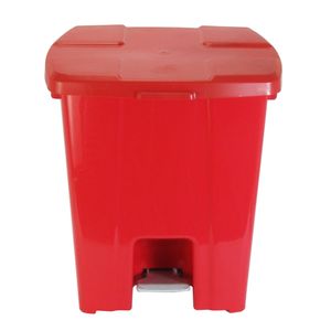 Lixeira Plástico Quadrado com Pedal de 30 Litros Vermelho - P30V - JSN
