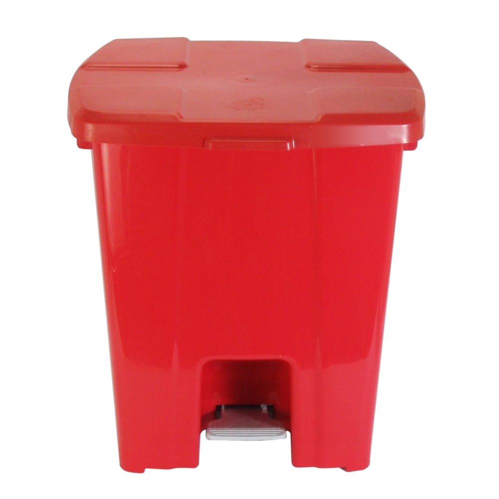 Imagem do produto Lixeira Plástico Quadrado com Pedal de 30 Litros Vermelho - P30V - JSN