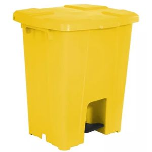 Lixeira Plástica Amarela Qudrada com Pedal 30 Litros - P30AM - JSN