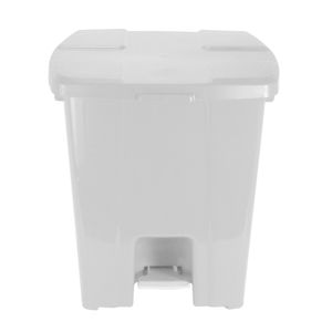 Lixeira Plástico Quadrado com Pedal de 30 Litros Branco - P30B - JSN